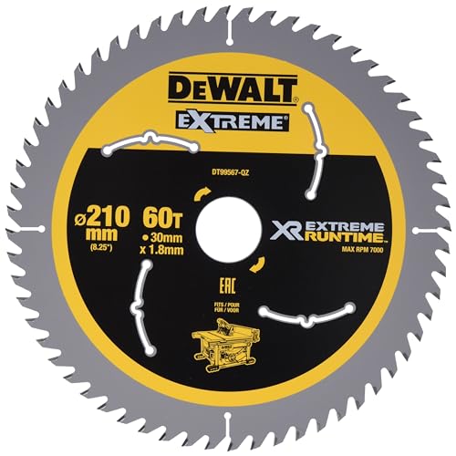 Dewalt DT99567-QZ DT99567-QZ-Hojas para Sierra Circular Estacionaria XR Extreme RUNTIME 210mm x 30mm 60D