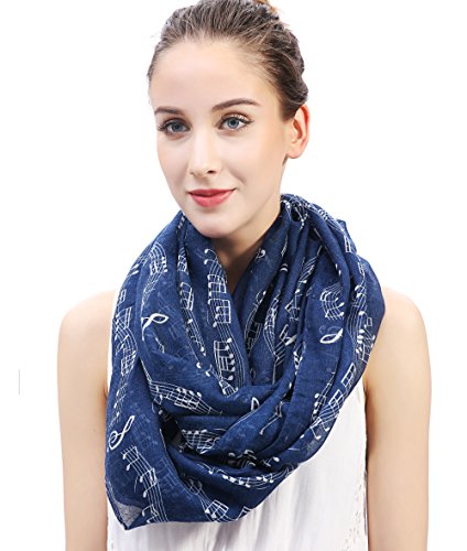 Lina & Lily foulard tube imprimé notes de musique (Bleu) Cover