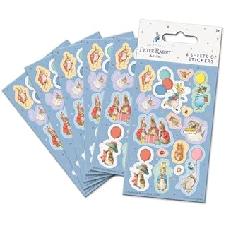Peter Rabbit Party Bag Sticker Pack (6 Sheets)| Official Licensed Product | Perfect as Party Bag or Stocking Fillers, Blue, 16 x 7.5 cm