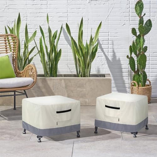Steeca Patio Ottoman Cover, Waterproof Outdoor Square Furniture Cover For Side & End Table 22L X 22W X 17H Inch thumb #7