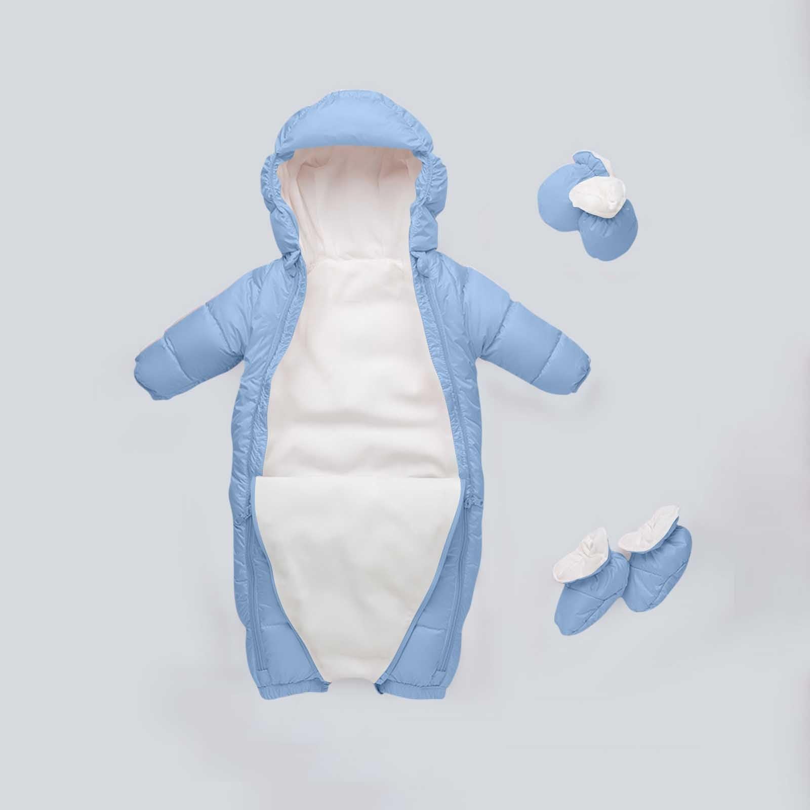 Conjunto de mono con capucha y guantes para bebé, abrigo de invierno con forro polar temático, chaleco de manga larga, chaqueta gruesa para exteriores, 0-24 meses