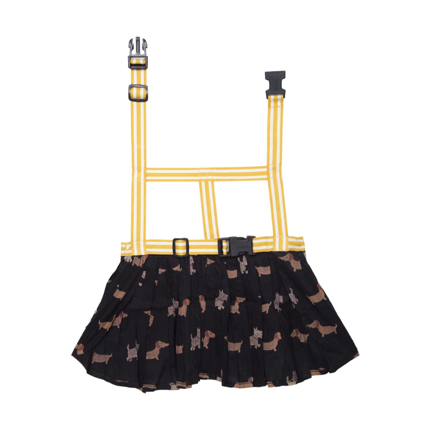 Lulala Dog Dress Puppy Print Skirt Dog Clothes Princess Dresses Tutu Skirt Wedding Rayon Dress Breathable Dog Frock Cute Pet Sling Dog Skirt Elegant Pet Summer Apparel(Black-M) (B09YBDFVWY) Amazon Price History, Amazon Price Tracker
