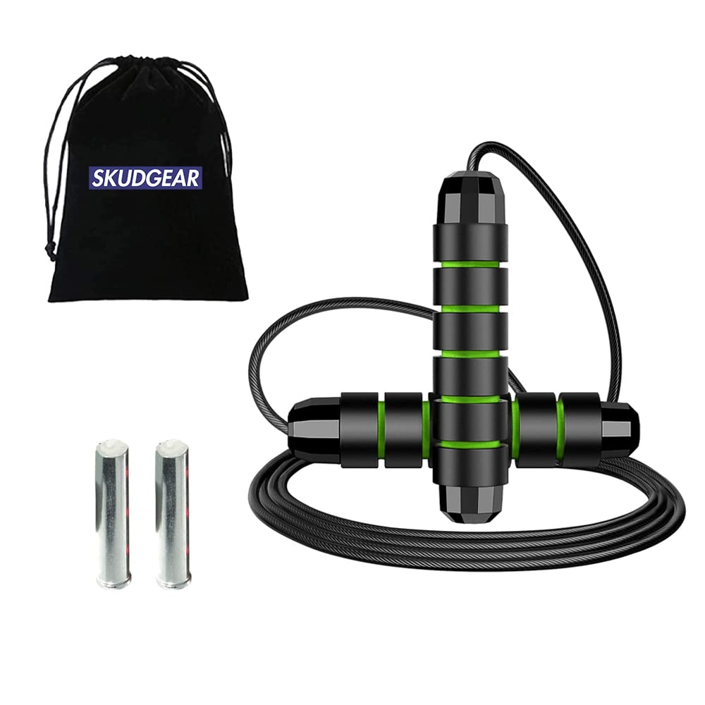 Skudgear Adjustable Skipping Rope Skipping Rope With Drawstring Bag (Black, Pack of 2) | Men and Women Jumping | Speed Skipping Rope for Kids | Adjustable Pvc Jump Rope |Gym Essential | Easy-Grip (B0B2PVYB4F) Amazon Price History, Amazon Price Tracker
