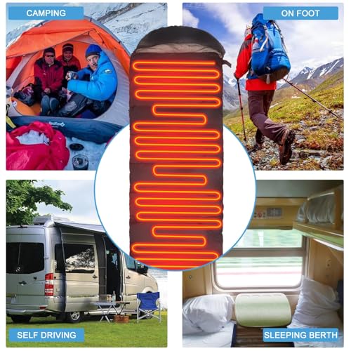 Bolsa de dormir térmica para adultos, camping para clima frío, 95–149°F para 4 estaciones miniatura 7