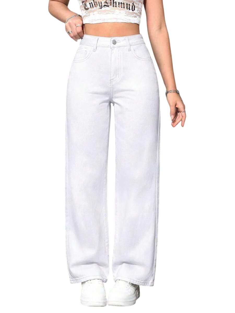 Women High Waisted Wide Leg Jeans||Stretch Denim Palazzo Pants||Casual Loose Fit Straight Jeans for Women & Girls-image-49