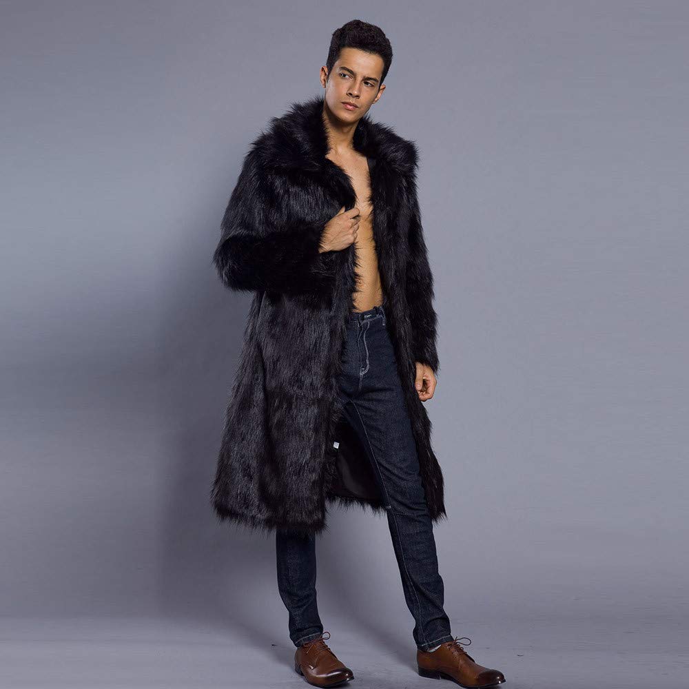 Invernale Cappotto in Pelliccia Sintetica da Uomo Giacca spessa Cardigan Faux Cappotto Outwear caldo Cappotto da uomo Cappotti e giacche da uomo di Elegante Giacca parka Cappotto Spessa Caldo