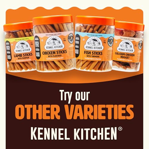 Image of Kennel Kitchen Soft Baked Milk Sticks with Flaxseed Treats for Dogs, 500g (Pack of 1) | Soft Dog Chew Sticks | Dog Treats for Adult Dogs and Puppies