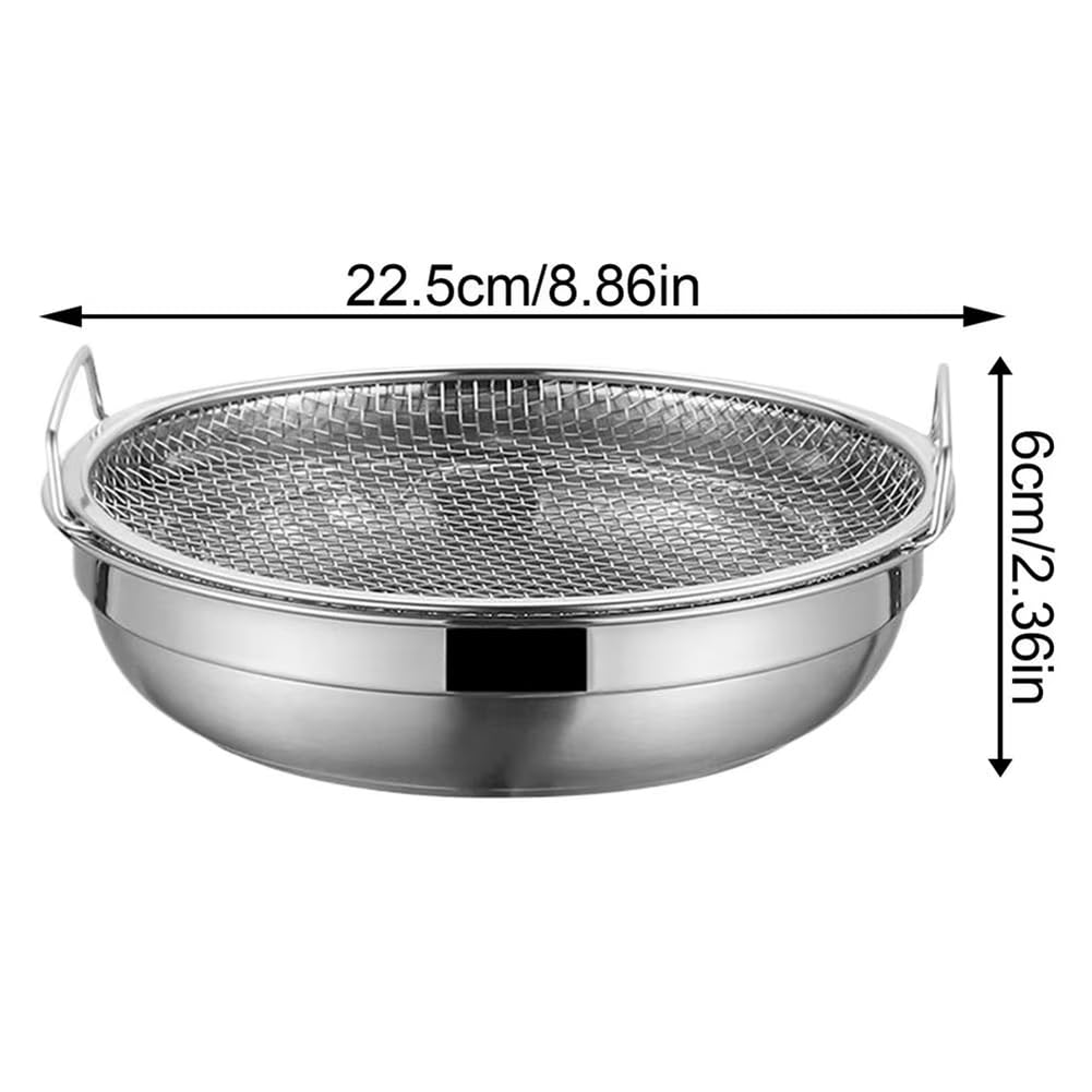 Filtro de freidora de acero inoxidable, colador de grasa con resistente al para la cocina.