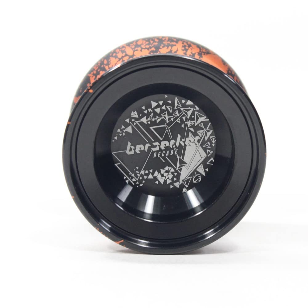 C3yoyodesign Berserker Decade Yo-Yo - Mono-Metal YoYo - 10th Anniversary Model (Black/Orange Acid Wash)