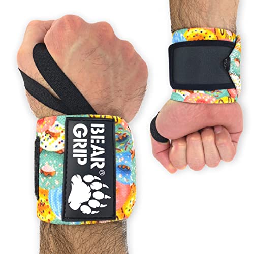 BEAR GRIP - Muñequeras prémium para Levantamiento de Pesas (Freestyle, Donut) Cover