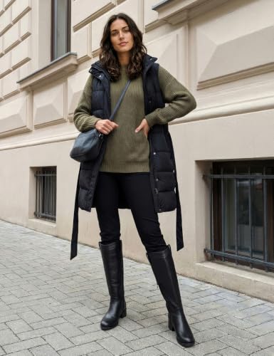 Image of QIY Knee High Boots for Women Low Heel Flat Tall Boots