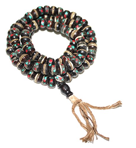 goldenlines Black Tibetan Yak Bone Yogi Mala Yoga 108 Prayer Beads Mala
