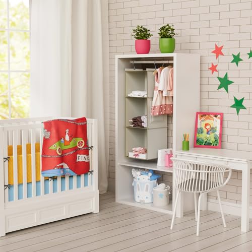 Beige 3-Shelf Hanging Closet Organizer Storage Shelves