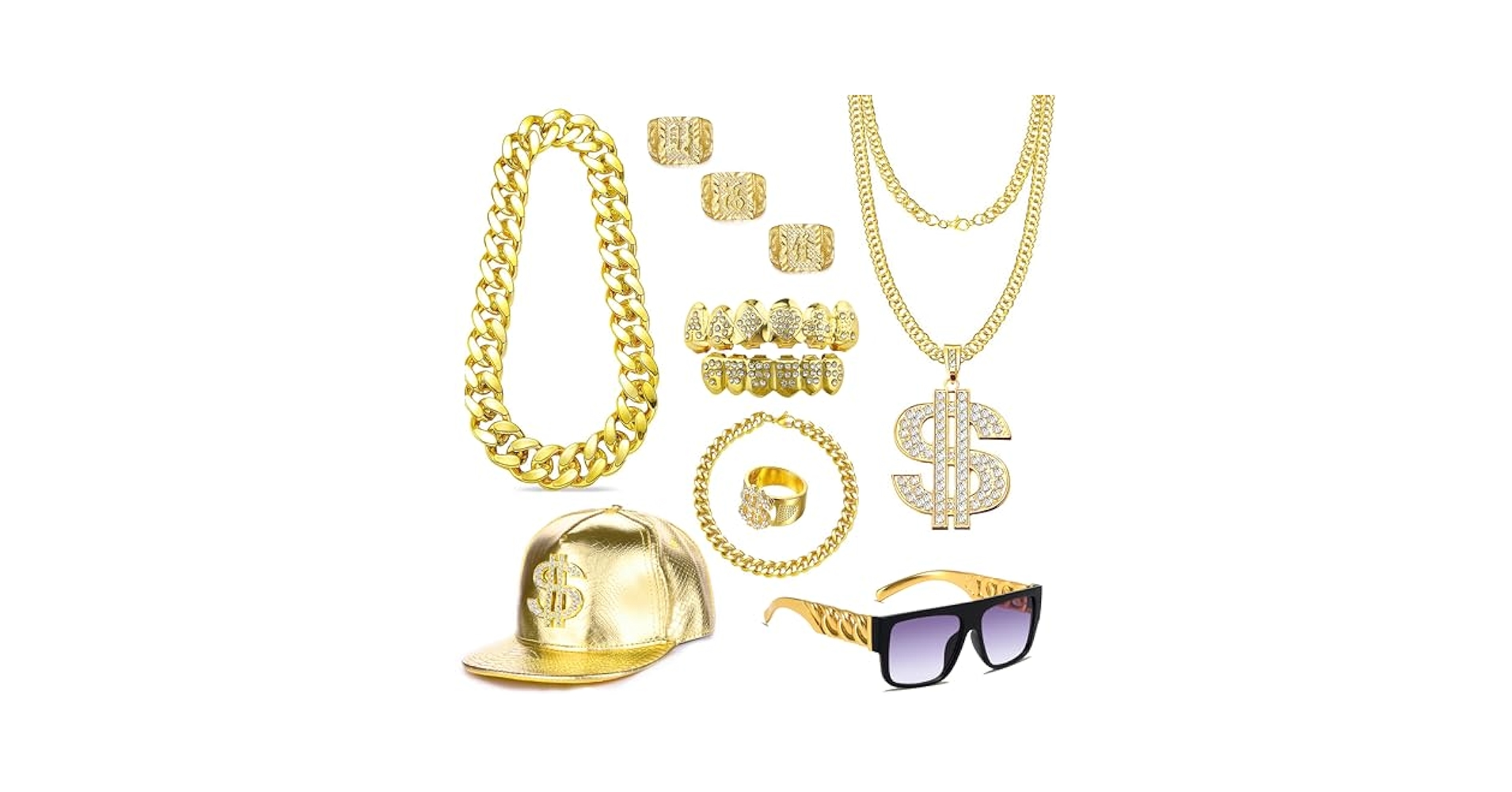 BBP ファットロープチェーン oldschool hiphop jewelry metaltree98 Men's 14 K Gold Plated Hip Hop Gold-Tone Praying