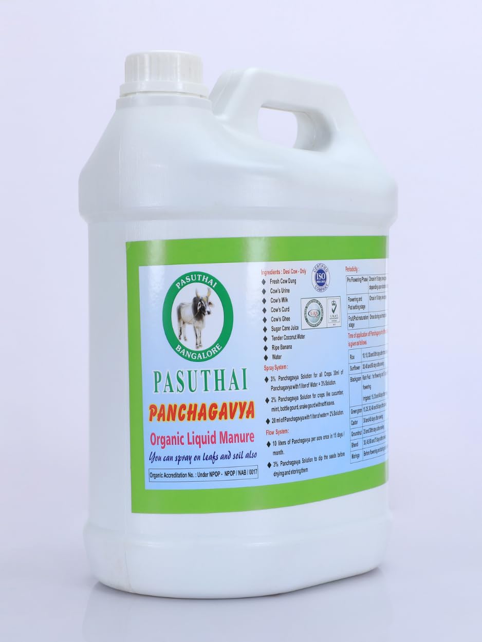PASUTHAI BANGALORE Panchagavya Natural Growth Promoter/Organic Fertilizer 5 Litres - NPOP Organic Certified & Indias 1st ISO 9001:2015 Certified Goshala (B0CCNR6Y5D) Amazon Price History, Amazon Price Tracker