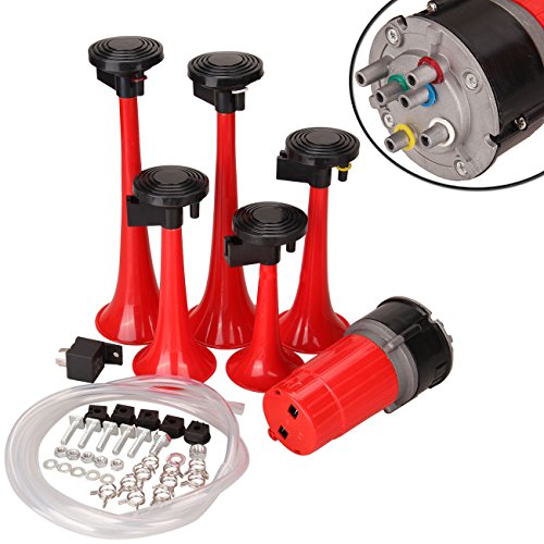Trompeta Universal Musical cromada Ridgeyard 12 V 5 compresor bocina de coche...