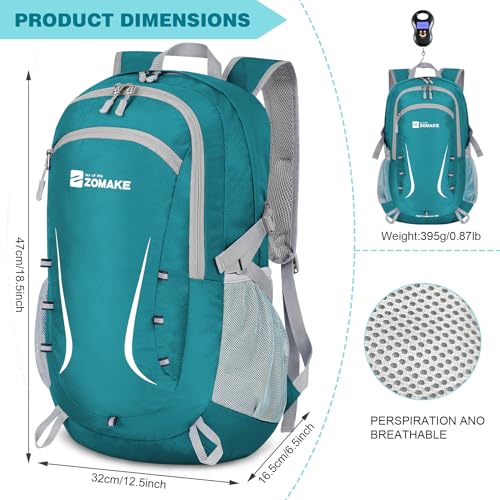 Image of ZOMAKE Lightweight Packable Backpack 35L, Foldable Backpacks Water Resistant Collapsible Light Daypack for Hiking(Turquoise Green)