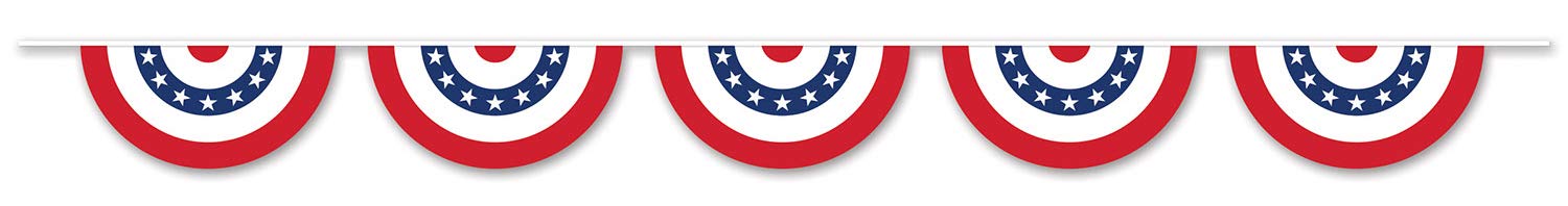 Beistle 59850 Patriotic Bunting Banner, 28 cm x 12 ', rosso/bianco/blu