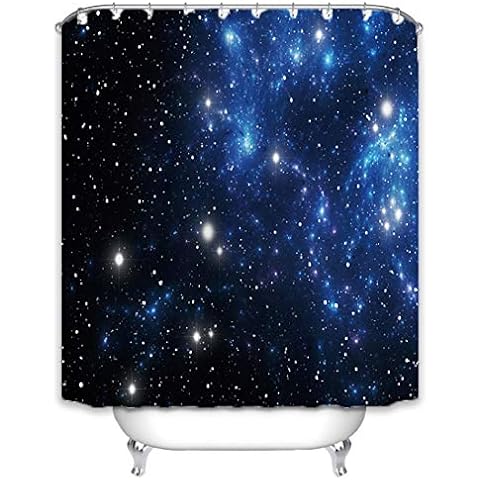 X-Labor Green Shower Curtain 240 x 200 cm Waterproof Fabric Anti-Mould Includes 12 Shower Curtain Rings Washable Bath Curtain 240 x 200 cm, Starry Sky, 240 * 200cm (B*H) Cover