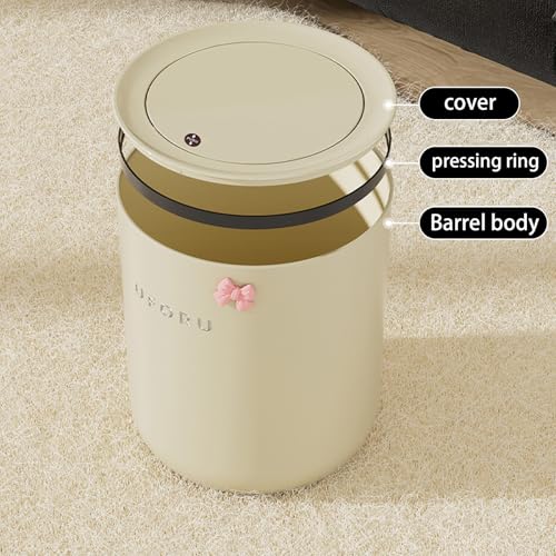 Cubo de basura de cocina de 9L con tapa de botón para hogar y oficina 7