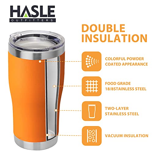 Image of HASLE OUTFITTERS 20 oz Tumbler Bulk, Stainless Steel Tumblers with Lid, Vacuum Insulated Tumbler, Double Wall Powder Coated Cup, coffee mugs, Orange, 1 Pack