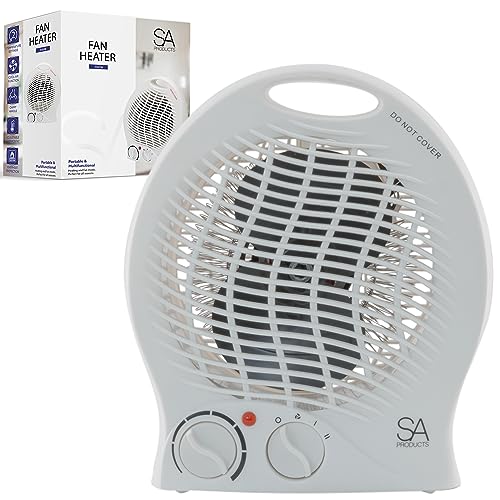 SA Products Fan Heater, Electric Heater, Portable Heater with 2 Heat Settings | Electric Fan Heater...
