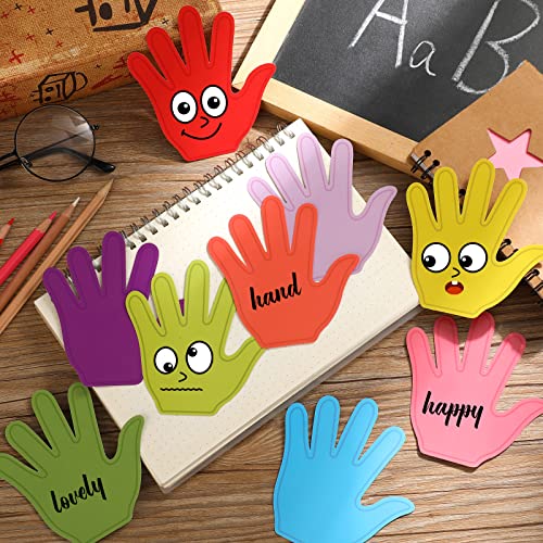 Image of Geyee 108 Pcs Hand Cutouts Small Bulletin Board Cut Outs Assorted Color Cutouts Decoration Paper Hand Shape Cut Outs for DIY Projects Craft Party Decor