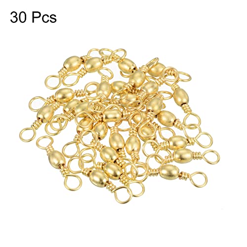 PATIKIL Fishing Barrel Swivel, 30Pcs 94lb Carbon Steel Solid Ring Terminal Tackle, Golden, Black - Image 3