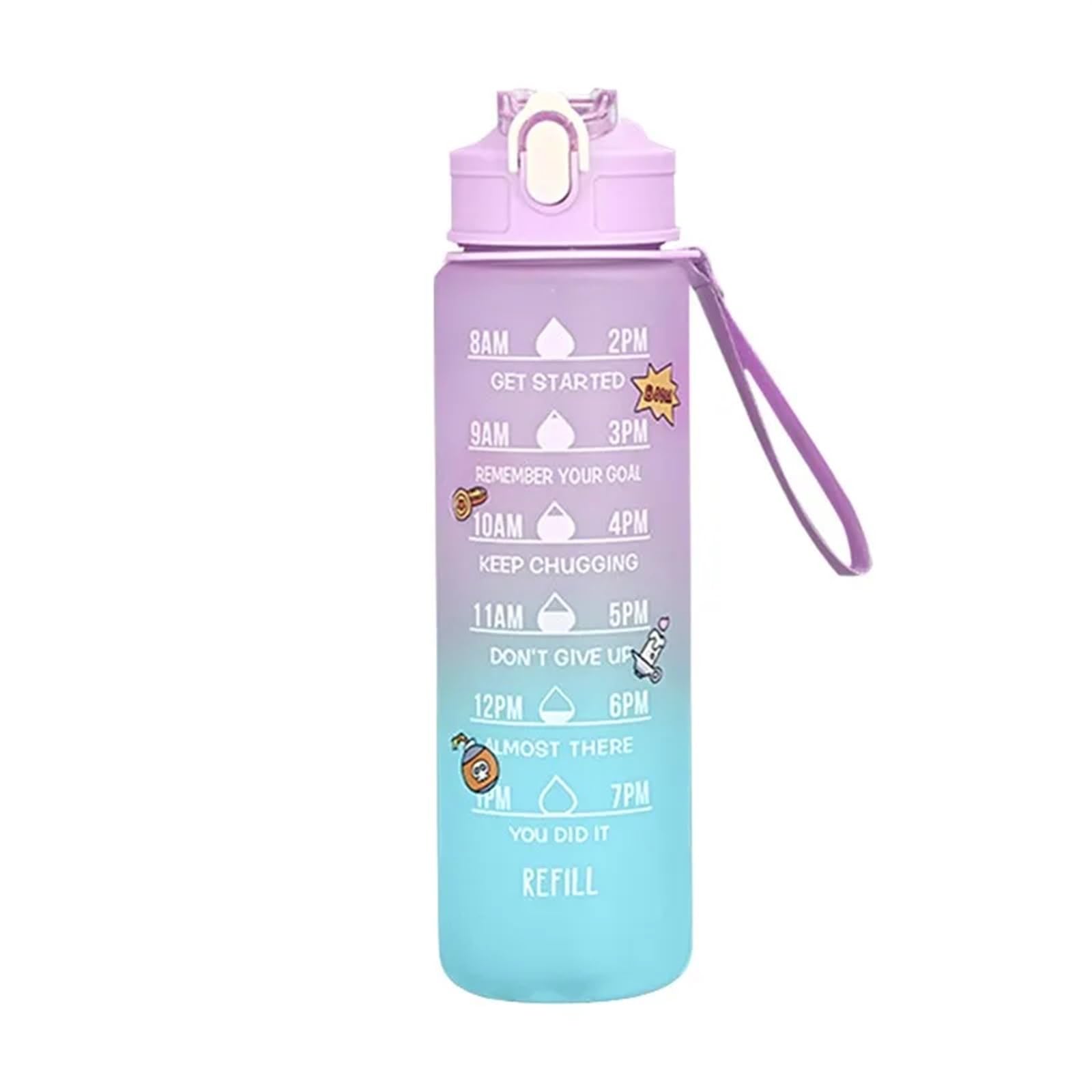 QuxetlRyz Sports Water Bottle High Capacity Water Bottle Drinking Leakproof(Purple)