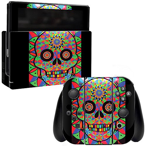 MightySkins Skin Compatible with Nintendo Switch - Geo Sugar Skull | Protective, Durable, and Unique Vinyl Decal wrap Cover | Easy to Apply, Remove, and Change Styles | Made in The USA