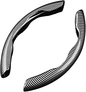 PHONME Car Universal Steering Wheel Cover for Hyundai Santa Fe IV 7-Seat 2019-2023, Segmented Steering Wheel Covers, Steering Wheel Protection, Non-Slip Interior Accessories, A/Black