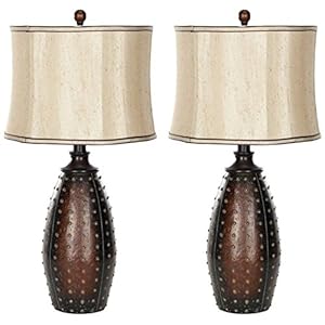 Safaviehlightingcollectionsantaferusticbrownstuddedfauxleather29inchbedroomlivingroomhomeofficedesknightstandtablelampsetof2ledbulbsincluded Urban Country Home Decor Safavieh lighting collection santa fe rustic brown studded faux leather 29 inch bedroom living room home office desk nightstand table lamp set of 2 led bulbs included urban country home decor