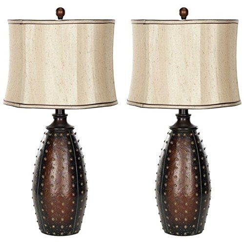 Safaviehlightingcollectionsantaferusticbrownstuddedfauxleather29inchbedroomlivingroomhomeofficedesknightstandtablelampsetof2ledbulbsincluded Urban Country Home Decor Safavieh lighting collection santa fe rustic brown studded faux leather 29 inch bedroom living room home office desk nightstand table lamp set of 2 led bulbs included urban country home decor