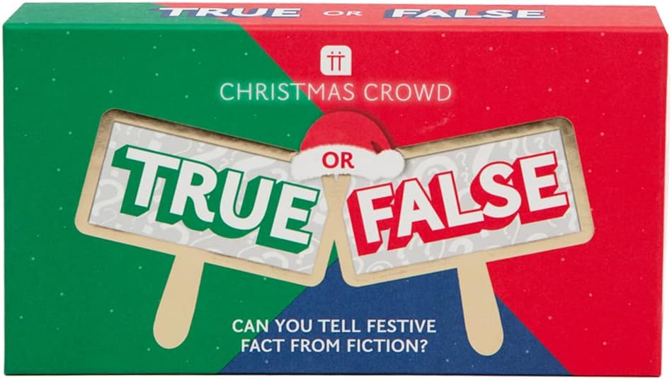 Talking Tables True or False Christmas Trivia Fun Games For Families, Kids, Adults, Office Party Entertainment, Stocking Filler, Xmas Eve Box Filler, Gifts for Him or Her