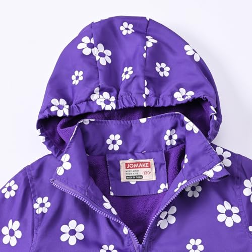 Girls Fall And Winter New Padded With Pockets Collar Windproof Fashion Flowers Printed Long Raincoat for Girls 10 to123