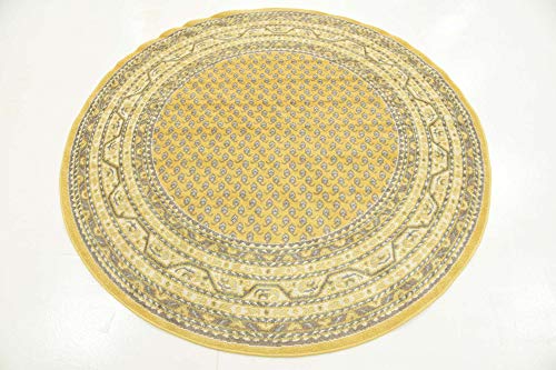 Tapete redondo amarillo beige 155x155 cm Unique Loom miniatura 5