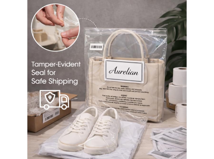 Infinite Pack 6" X 9" 1000 CT Self Seal Clear Poly Bags with Suffocation Warning for Packaging, Shipping Permanent Adhesive