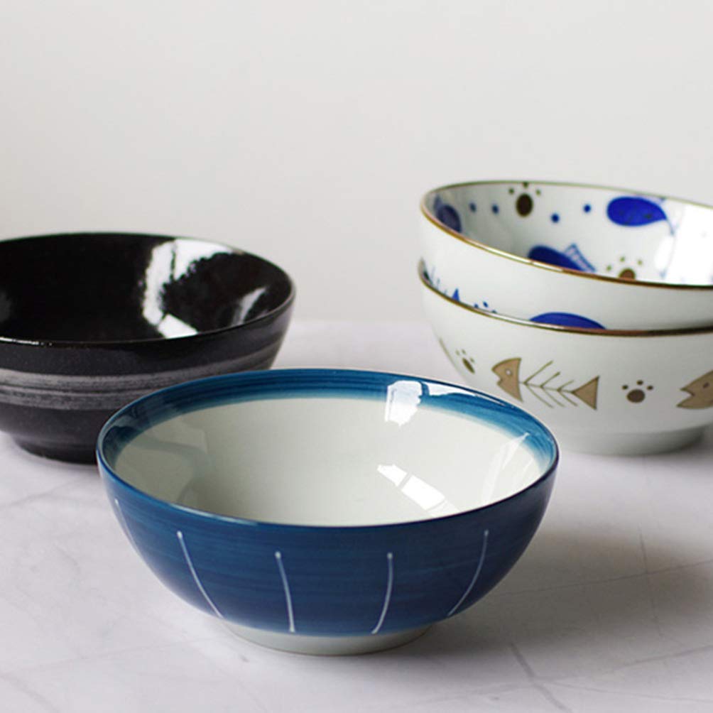 Cuencos de cerámica para Cereales, Cuenco de arroz japonés, Cuenco para Ensalada, Cuenco de Porcelana para Servir, Cuenco para Ramen, Cuenco para Sopa y Aperitivos