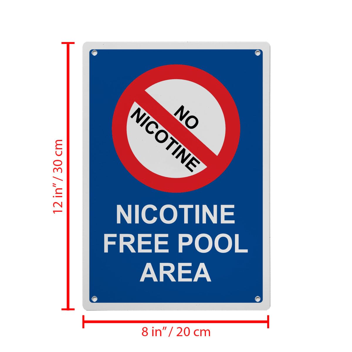 Nicotine Free Pool Area Sign, 8.5 x 11 in