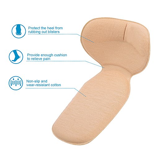 SOUMIT Fersenpolster, 4 Paar Fersenpolster Schuheinlagen, Gedächtnisschaum Selbstklebend Fersenschutz, Komfortabel und Rutschfest Fersenkissen für Herren Damen (Schwarz, Beige)