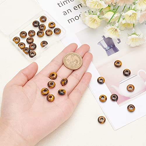 NBEADS 30 Pcs Brown Tiger Eye Round Craft Bead, 10mm (diameter), 4.5mm (thick), 4mm (hole), 3084952031 - Image 3