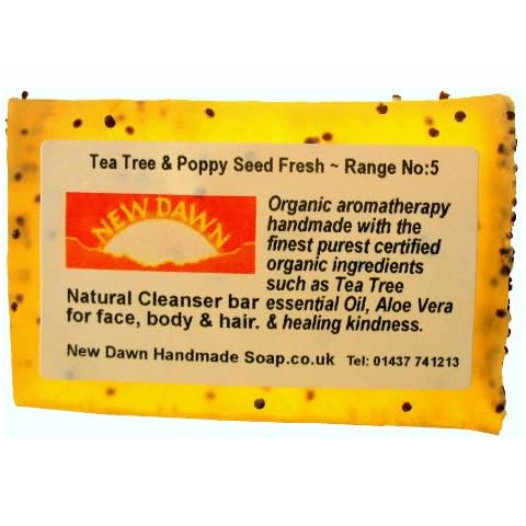 Handmade Natural Tea Tree Soap Bar - Range No.5 - Acne/Blackhead/keratosis Pilaris/Athlete's Foot/Hidradenitis Suppurativa Relief - 35g - Sample/Travel Size Cover