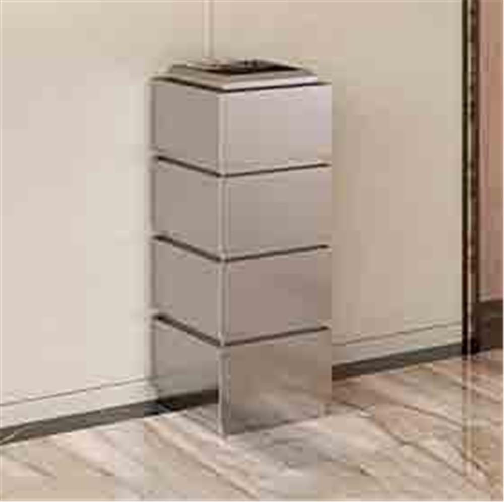 Posacenere da esterno Bidoni per hotel in acciaio inox oro/argento atrio verticale quadrato asse colonna corridoio club corridoio esterno porta sigarette porta mozziconi (argento)