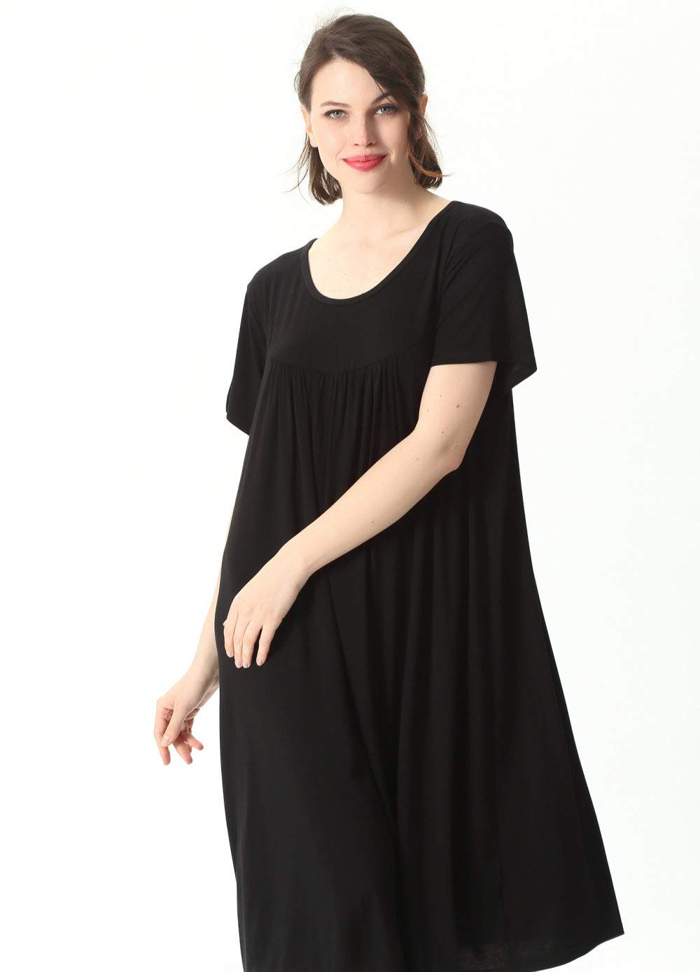 BANLUX Camisón para Mujer - Vestido De Verano para Mujer, Ropa De Dormir Holgada De Talla Grande, Camisón Cómodo De Algodón, Camisón De Manga Corta para Mujer, 2Xl-7Xl