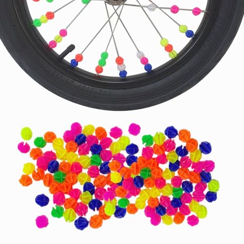 APKOL 72 Stück Bunten Fahrradspeichen speichenreflektoren Fahrrad Kinder Fahrrad Zubehör Kinder Kinderfahrrad Reflektierende Speichenklicker Fahrradspeichen Dekorationen für Einsatz bei Nacht