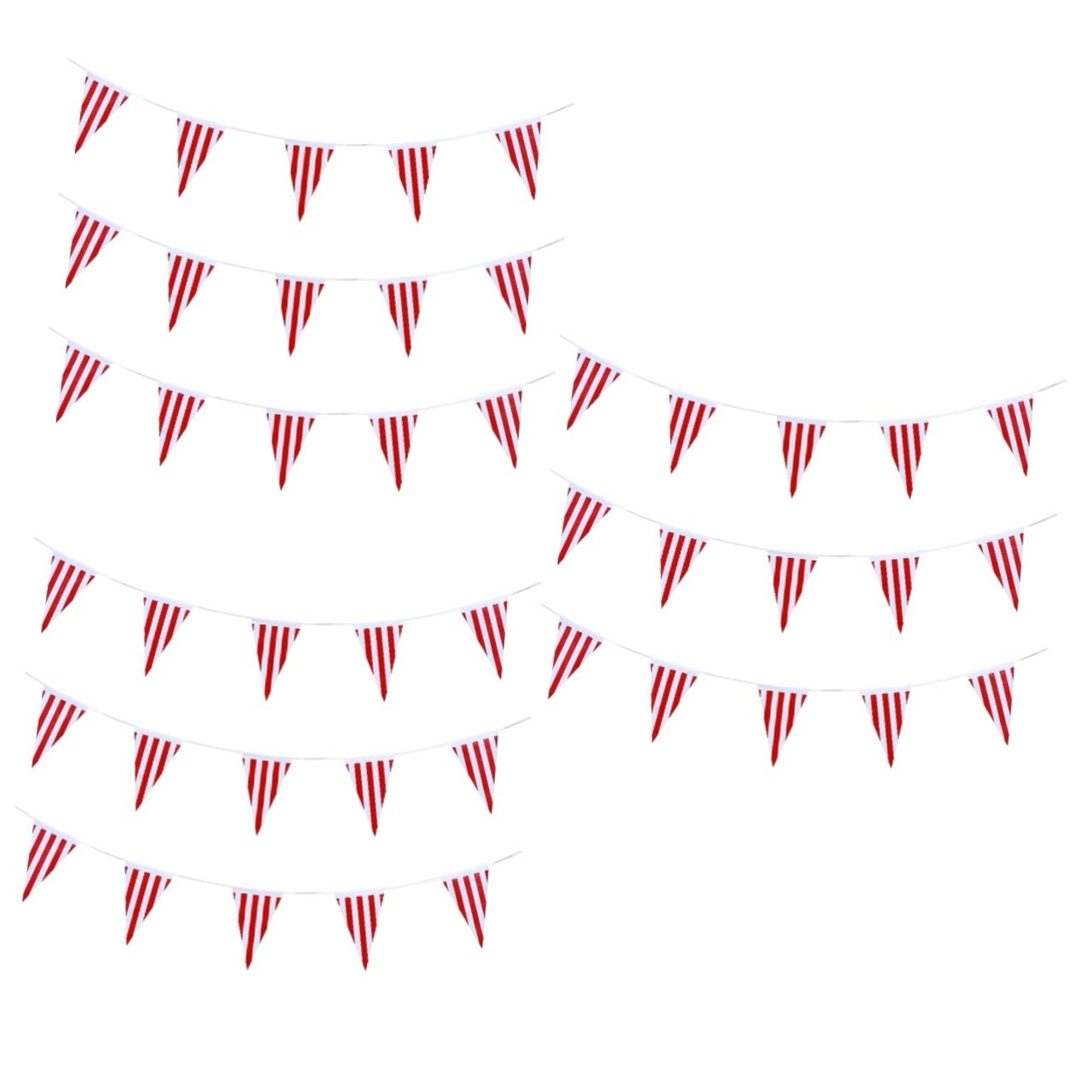 Abaodam 9piezas Banderines De Fiesta De Carnaval De Rayas Rojas y Blancas Decoración Colgante Para Celebraciones y Eventos Longitud