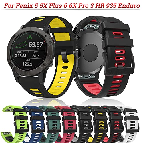 Correa de silicona 22mm para Garmin Fenix 6 que evita rozaduras y sudoración en la muñeca 2