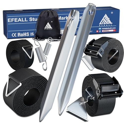 EFEALL Kit de Sangle Anti Tempete pour Rail d'Auvent de Camping-Car, Sangle d'Arrimage Auvent Camping Car avec Rail de Passepoil, Sangle Auvent Caravane, Accessoires de...