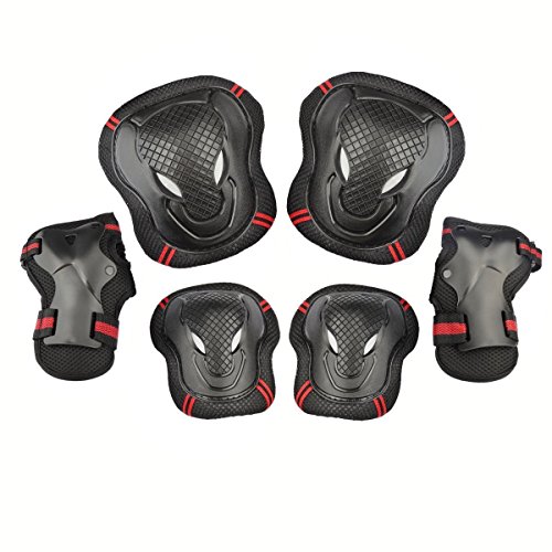Ecent Protectores Skate 6Pcs Set Proteccion Protector de Muneca Guardias para Rodilleras y Coderas para Skate Esqui Escalada Ciclismo