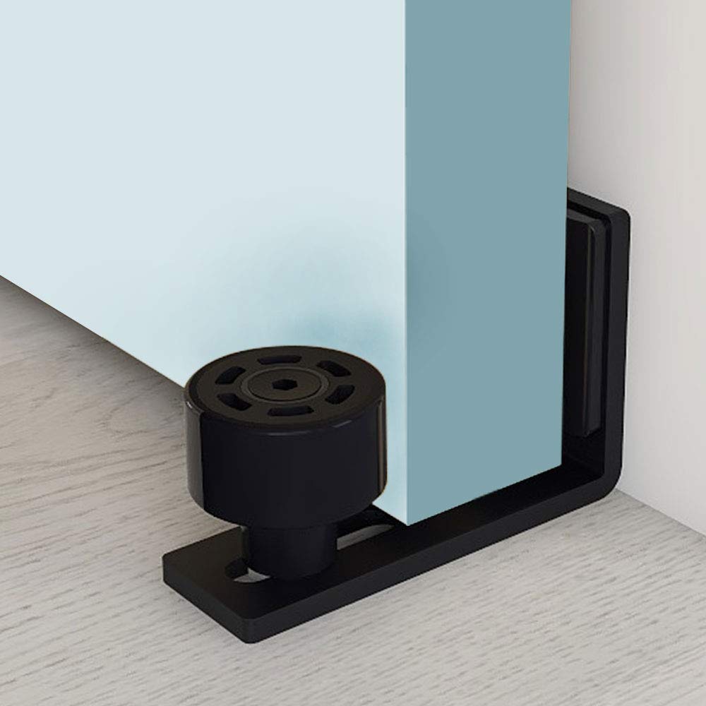 TSMST 10FT/305CM Herraje para Puerta Corredera Kit de Accesorios para Puertas Correderas con Guía de Suelo Ajustable